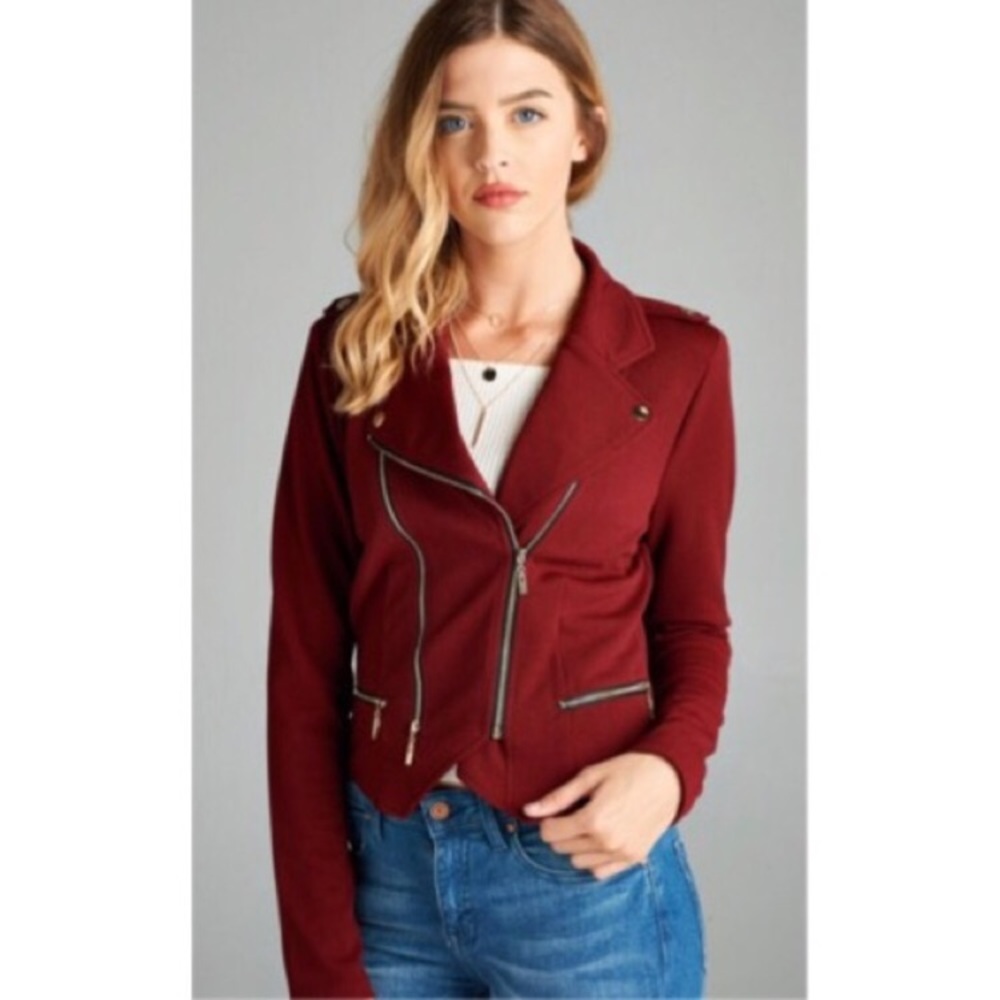 LAST: Small Wine Moto Jacket - Picture 4 of 6